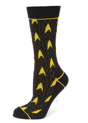 Star Trek Yellow Delta Shield Black Men's Socks