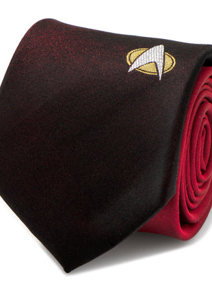 Star Trek TNG Shield Red Ombre Men's Tie