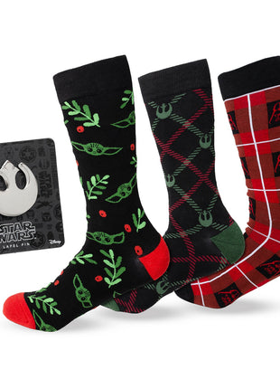 Star Wars Rebel Alliance Holiday Dress Socks and Lapel Pin Gift Set