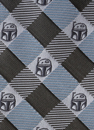 Star Wars Boba Fett Blue and Gray Plaid Tie