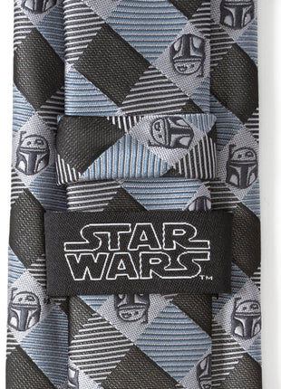 Star Wars Boba Fett Blue and Gray Plaid Tie
