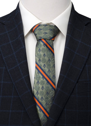 Star Wars Boba Fett Mythosaur Green, Orange, and Blue Striped Tie