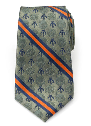 Star Wars Boba Fett Mythosaur Green, Orange, and Blue Striped Tie