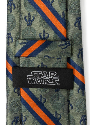 Star Wars Boba Fett Mythosaur Green, Orange, and Blue Striped Tie