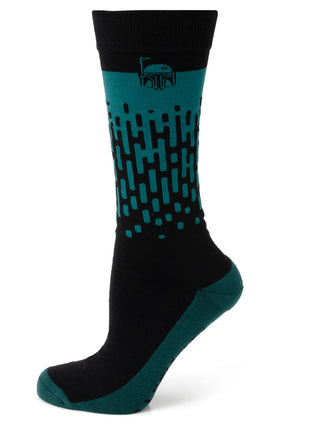 Star Wars Boba Fett Green Dress Socks and Crest Lapel Pin Gift Set