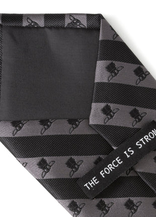 Star Wars Grogu Black and Gray Striped Tie