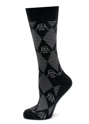 Star Wars Darth Vader Black Argyle Dress Socks and Lapel Pin Gift Set