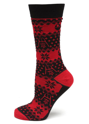 Star Wars Darth Vader Red and Black Holiday Dress Socks and Lapel Pin Gift Set