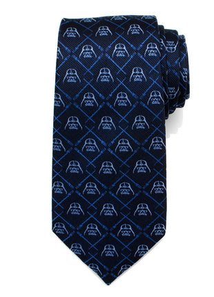 Star Wars Darth Vader and LIGHTSABER Blue Checkered Tie