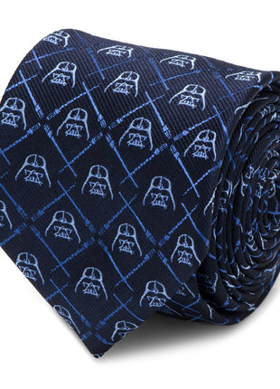 Star Wars Darth Vader and LIGHTSABER Blue Checkered Tie