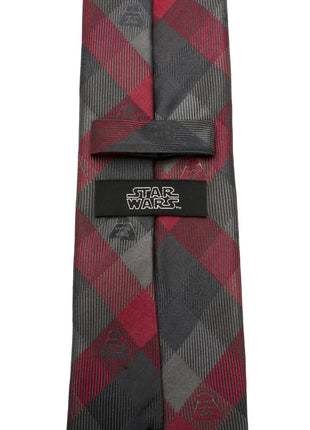 Star Wars Darth Vader Black and Red Plaid Tie
