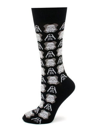 Star Wars Darth Vader and Stormtrooper Black Dress Socks and Darth Vader Lapel Pin Gift Set