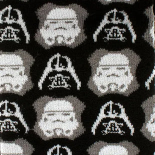 Star Wars Darth Vader and Stormtrooper Black Dress Socks and Darth Vader Lapel Pin Gift Set