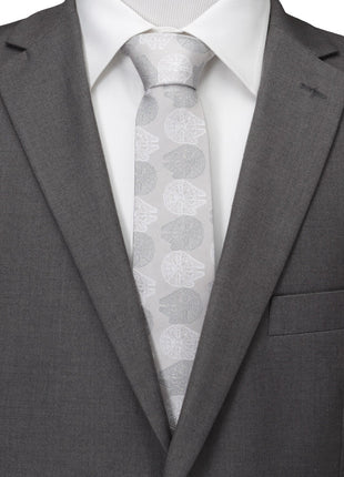 Star Wars Millennium Falcon White and Gray Checkered Tie