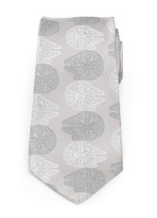 Star Wars Millennium Falcon White and Gray Checkered Tie
