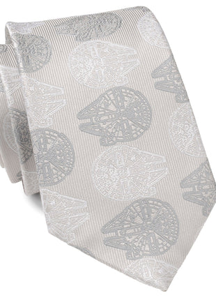 Star Wars Millennium Falcon White and Gray Checkered Tie