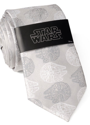 Star Wars Millennium Falcon White and Gray Checkered Tie