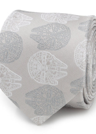 Star Wars Millennium Falcon White and Gray Checkered Tie