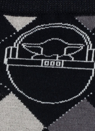 Star Wars Grogu Charcoal Gray Argyle Socks and Lapel Pin Gift Set