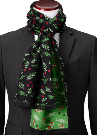 Star Wars Grogu Holiday Black and Green Scarf