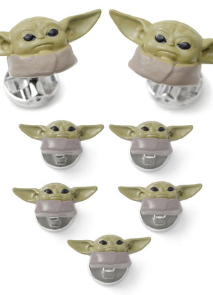 Star Wars Grogu 3D Cufflinks and 5-Stud Set