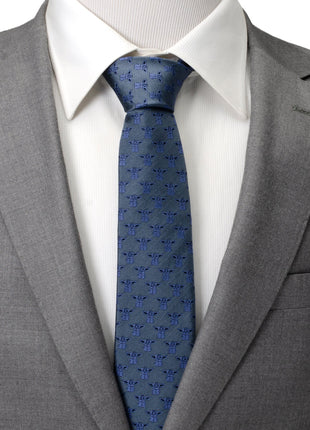 Star Wars Grogu Blue Tonal Tie