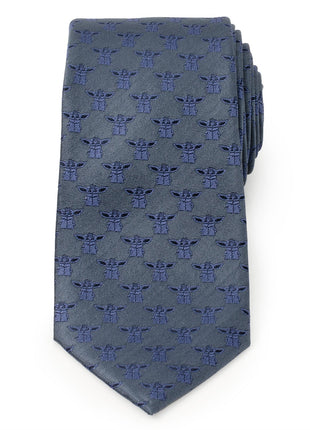 Star Wars Grogu Blue Tonal Tie