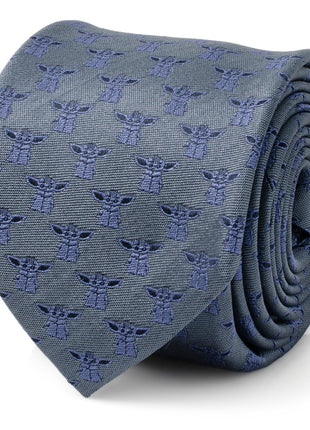 Star Wars Grogu Blue Tonal Tie