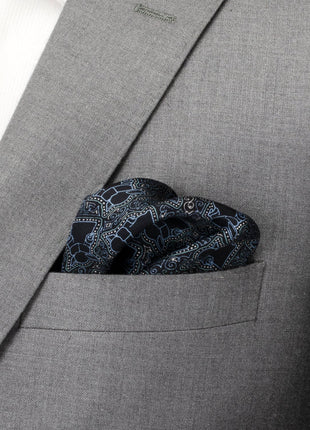 Star Wars Grogu Outline Navy Blue Pocket Square
