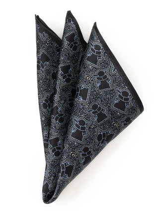 Star Wars Grogu Outline Navy Blue Pocket Square