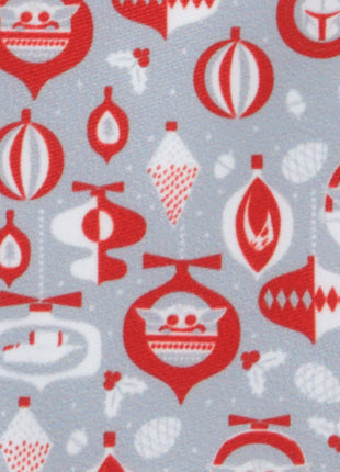 Star Wars Mandalorian and Grogu Gray and Red Holiday Tie