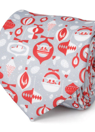 Star Wars Mandalorian and Grogu Gray and Red Holiday Tie