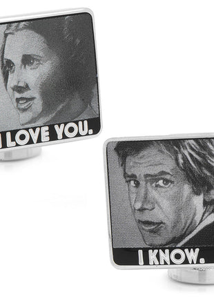Star Wars Princess Leia and Han Solo "I Love You / I Know" Photo Cufflinks