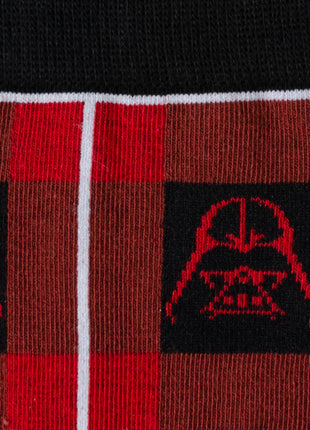 Star Wars Darth Vader Black and Red Plaid Dress Socks and Imperial Crest Lapel Pin Gift Set