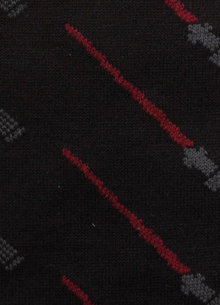 Star Wars Green and Red LIGHTSABER Pattern Black Dress Socks with Jedi Crest Lapel Pin Gift Set