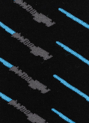 Star Wars Obi-Wan Kenobi Blue LIGHTSABER Pattern Black Dress Socks with Jedi Crest Lapel Pin Gift Set