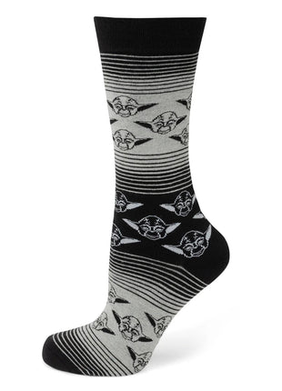 Star Wars Yoda Gray and Black Ombre Pattern Dress Socks with Jedi Crest Lapel Pin