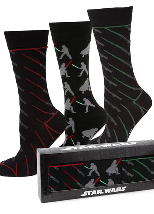 Star Wars LIGHTSABER Battle Dress Socks and Darth Vader Lapel Pin Gift Set