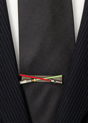 Star Wars Darth Vader and Luke Skywalker LIGHTSABER Battle Tie Bar