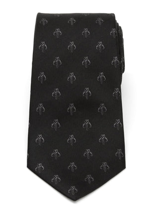 Star Wars Mandalorian Mythosaur Black Silk Tie