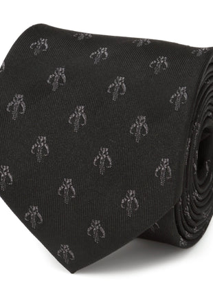Star Wars Mandalorian Mythosaur Black Silk Tie