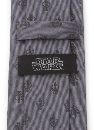 Star Wars Mandalorian Mythosaur Gray Silk Tie