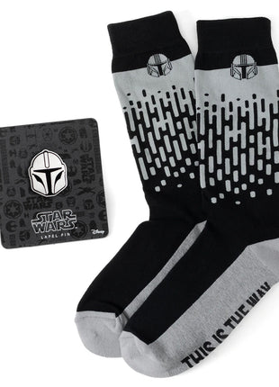 Star Wars Mandalorian "This Is The Way" Dress Socks and Lapel Pin Gift Set