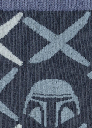 Star Wars Mandalorian Navy Checkered Dress Socks and Lapel Pin Gift Set