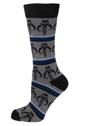 Star Wars Mandalorian Mythosaur Striped Dress Socks and Lapel Pin Gift Set