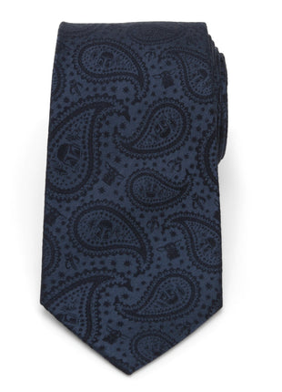 Star Wars Mandalorian and Grogu Navy Paisley Tie