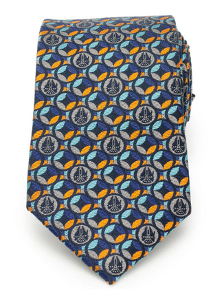 Star Wars Millennium Falcon Motif Navy Blue Tie