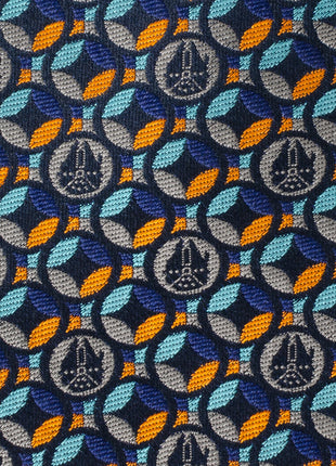 Star Wars Millennium Falcon Motif Navy Blue Tie