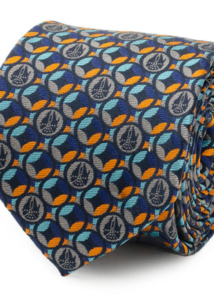 Star Wars Millennium Falcon Motif Navy Blue Tie