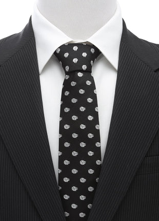 Star Wars Millennium Falcon Metallic Silver and Black Tie
